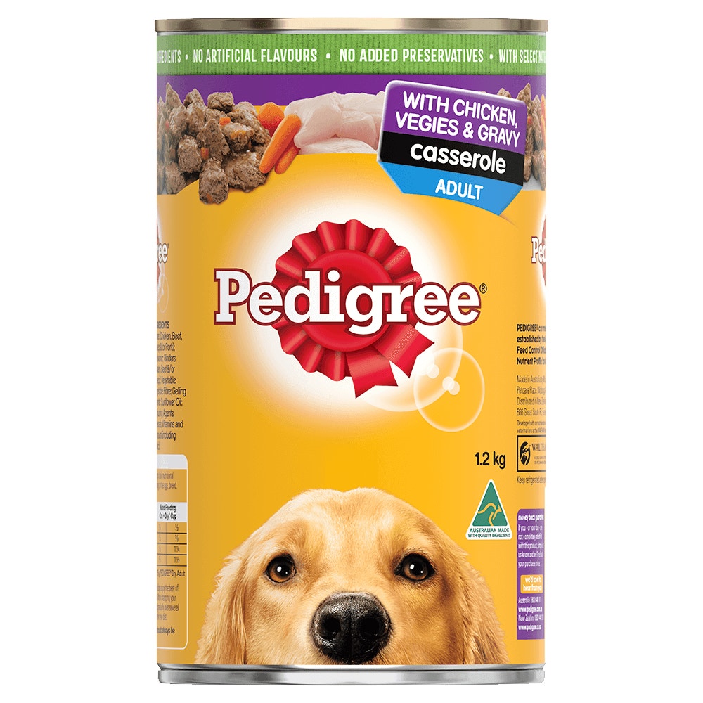 PEDIGREE® Adult Wet Dog Food Chicken, Rice & Vegies Casserole Can 1.2kg