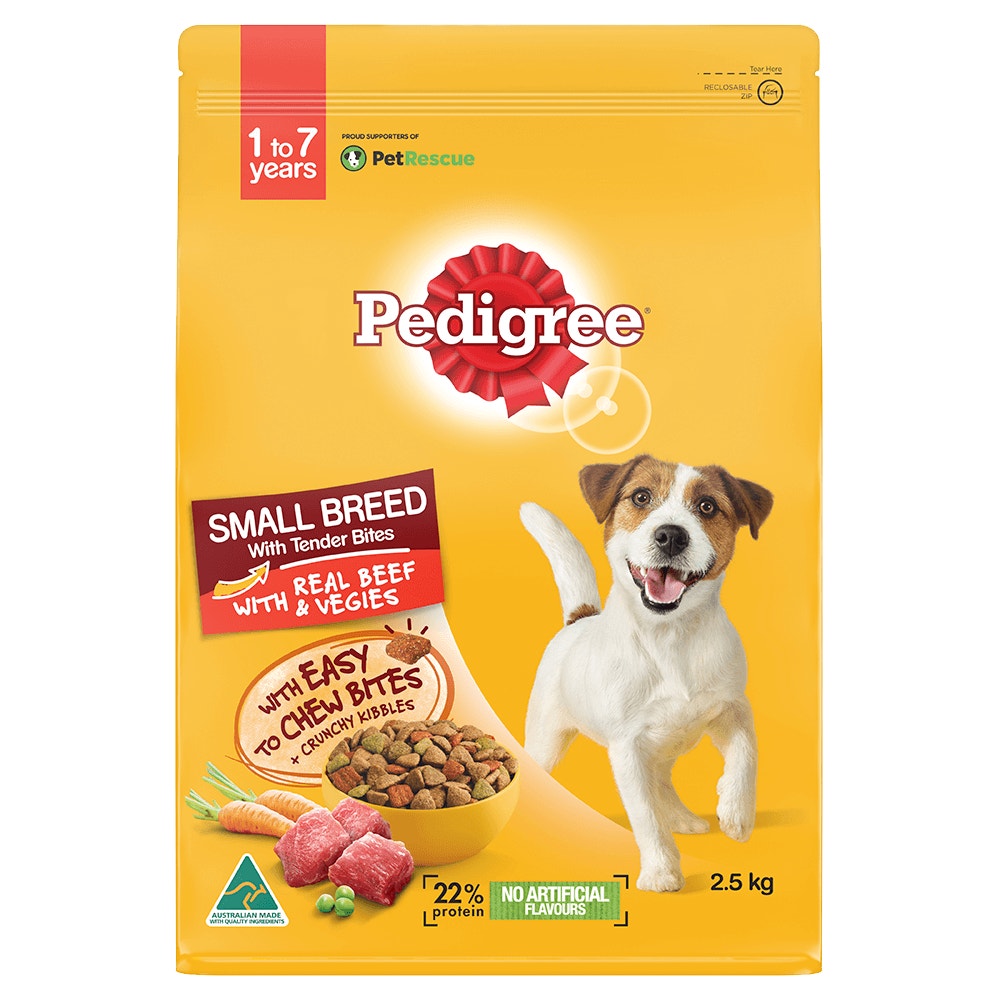 PEDIGREE® Meaty Bites Minis Beef Veg 2.5kg