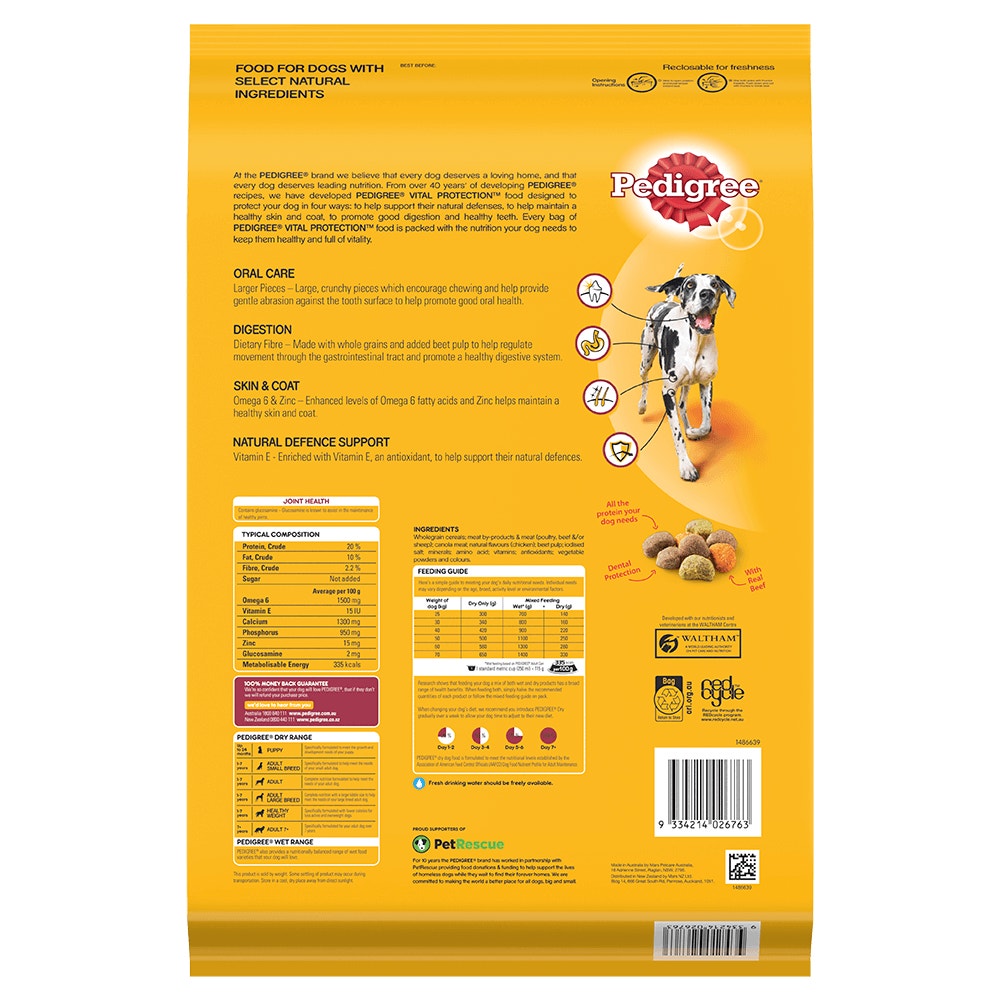 PEDIGREE® Meaty Bites Beef Lge Breed 8kg back