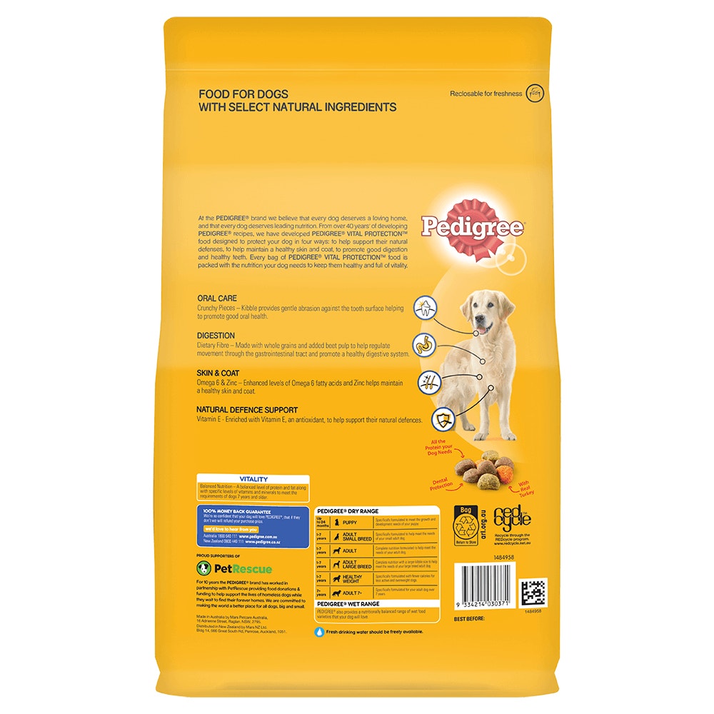 PEDIGREE® Adult 7+ Dry Dog Food With Real Turkey